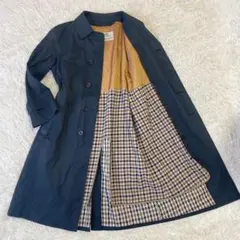 ネイビー ステンカラーコート