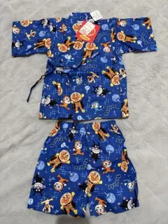 【新品未使用】90cm アンパンマン　甚平　パジャマ ブルー