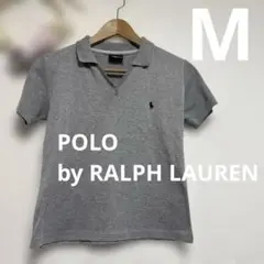 美品✨ポロ　バイ　ラルフローレン　レディース ポロシャツ 半袖 M グレー