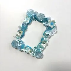 【No.305】ホイップデコ　トレカケース　硬質ケース　青緑　薔薇　花　蝶