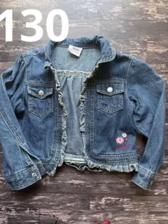 ショート丈⭐︎フリル付きデニムジャケット 130cm