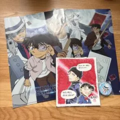 名探偵コナン　クリアファイル2枚・ポストカード・缶バッチ