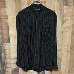 pierre cardin バンドカラー　長袖シャツ　ストライプシャツ