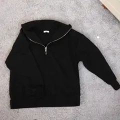 ハーフジップ トレーナー黒