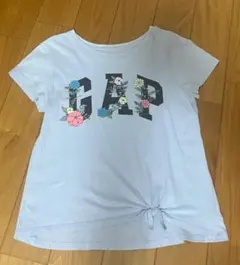 GAP 花柄ロゴ 半袖Tシャツ ライトブルー