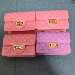 キルティング ショルダーバッグビニール製4個セット売り