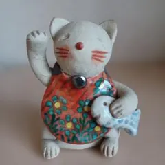 益子焼　加藤 麻里作 陶器招き猫