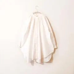 【美品】HEAVENLY　80sタイプ ライターシャーリングブラウス 　ホワイトのサムネイル