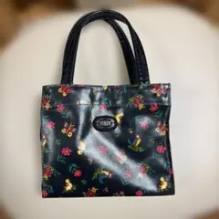 【限定値下げ】FEILER ミニハンドバッグ ハイジ柄 花柄 黒 フェイラー