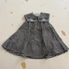 petit main ギンガムチェックリボンワンピース