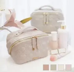 キルティング ピンク 化粧ポーチ