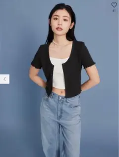 GU ジーユー テクスチャークロップドカーディガン