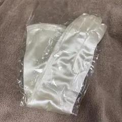 アイボリー サテン ロングウェディンググローブ