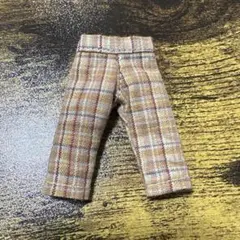 オビツ11服 ドール服 パンツ チェック 茶色 制服