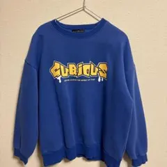 グラフィックプリント スウェット 青