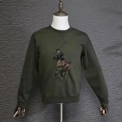 【希少】ポロラルフローレン ビッグポニー 迷彩刺繍 スウェット オリーブ S