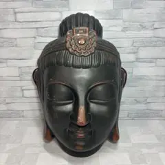 昭和レトロ 瓦工芸品 三州鬼百 弥勒菩薩 仏面 仏顔 骨董 仏教美術