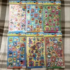 クレヨンしんちゃん キラッとシール6種、ふわふわシール