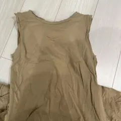 GU カップ付き　ノースリーブ ロングワンピース ベージュ