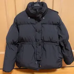 韓国 TOMATO ダウンジャケット ブラック ショート丈 取り外しフード付き