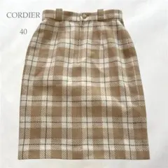 タイトスカート 毛100% チェックスカート 昭和レトロ 日本製 L コンディア