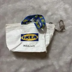 IKEA クノーリグ キーリング付き ミニバッグ型ポーチ ホワイト 小物入れ