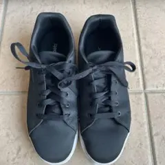 値下げ　Reebok ブラック スニーカー　24.5センチ