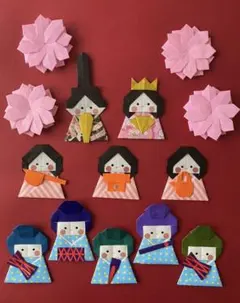【即日発送】壁面飾り　折り紙　ひな祭りセット　桃の節句　おひなさま　ひなまつり