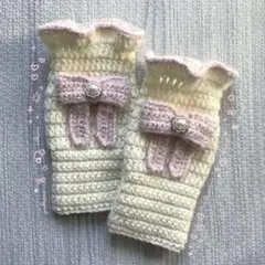 かぎ針編み 編み物 ハンドウォーマー 手袋 ハンドメイド y2k