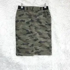 アルファベッツアルファベット 迷彩柄 タイトスカート ウエストゴム ストレッチ