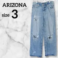 ARIZONA ダメージデニムパンツ【サイズ3 】ライトブルー ジーンズ