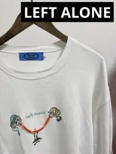 LEFTALONE レフトアローン 刺繍 スウェット ホワイト