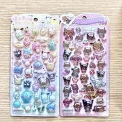 【2つセット】うるちゅるポップシール　日焼けサマー&サンリオキャラクターズ