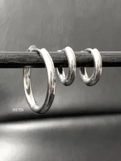 BTS ジョングク 着用タイプ【3フープシルバーピアス 3個セット】a57