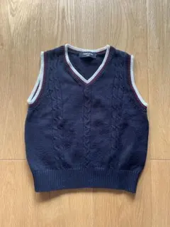 COMME CA ISM ネイビー Vネック ベスト 110A