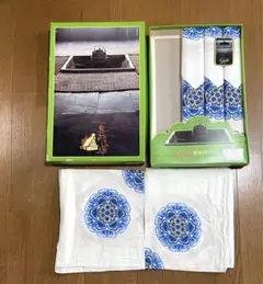 【未使用・訳アリ】唐花模様　座布団カバー 5客組　55x59 綿100% 日本製