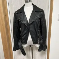 ZARA woman 本革ライダースジャケット　ライダース　革ジャン　海外XS