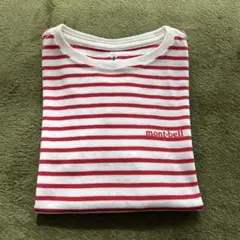 mont-bell 長袖カットソー 120サイズ 赤白ストライプ 未使用タグ無し