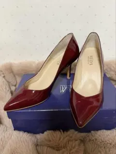 モードエジャコモメダ 高機能ポインテッドトゥシンプルパンプス 24cm ワイン