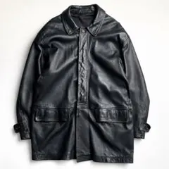 美品✨BROOKS BROTHERS レザーカーコート 本革 ブラック - メルカリ