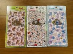プチドロップステッカー 101匹わんちゃん スティッチ バンビ 3枚