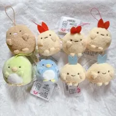 すみっコぐらし ばんざい　ゴムひも付き　マスコット　ぬいぐるみ　8個