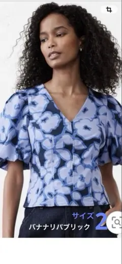 BANANA REPUBLIC 花柄パフスリーブトップス サイズ2 超美品