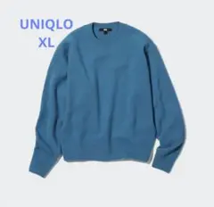 【新品】UNIQLOプレミアムラムクルーネックセーター（長袖）BLUE XL