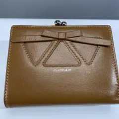 【美品】ジルスチュアート がま口二つ折り財布 リボンモチーフ キャメルブラウンのサムネイル