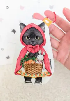 ⑥赤ずきんねこ♥ファスナーポーチ,キーホルダー