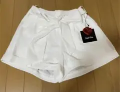 DaTuRa 新品未使用タグ付き リボンベルト付きショートパンツ ホワイト