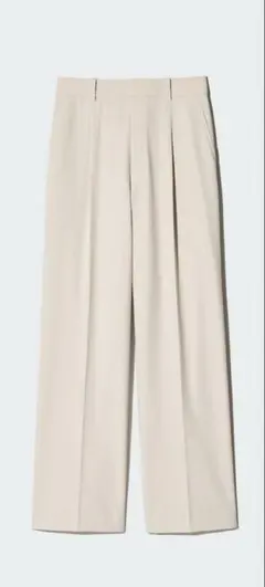 新品未使用タグ付き☆UNIQLO タックワイドパンツ/丈長め