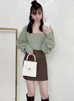 新品　GRL ニットアンサンブル　ミントグリーン