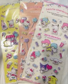 サンリオ　ぷくぷくシール3枚セット キャンディーシリーズ　海外製